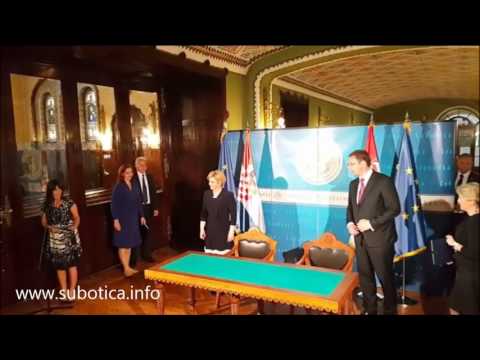 Vučić Kitarović - Potpisivanje Deklaracije u Subotici